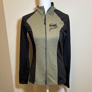 Women's Two-Tone Full-Zip Jacket - Olive/Black